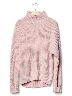 Gap Baby Pink Mock Neck Chunky Knit Sweater